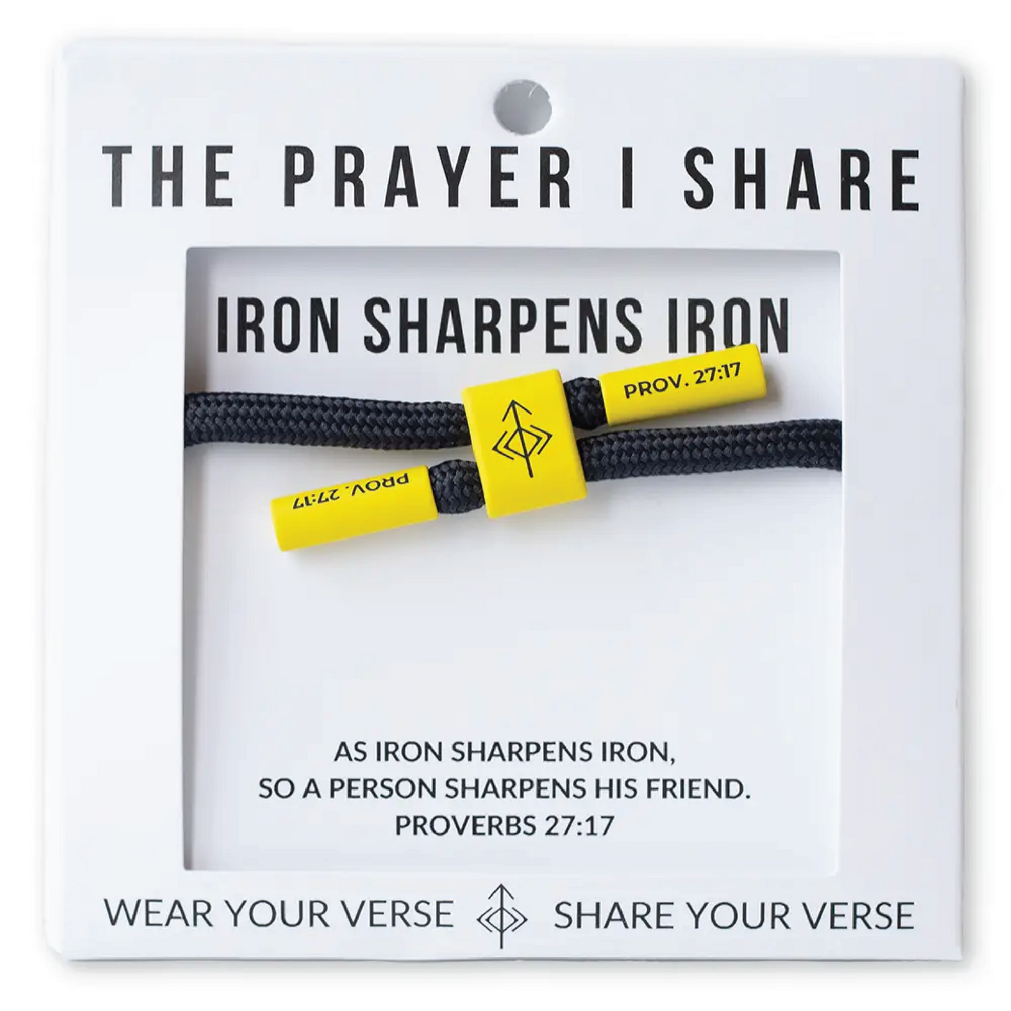 Iron Sharpens Iron Bracelet, Christian Cord Bracelet - Gold