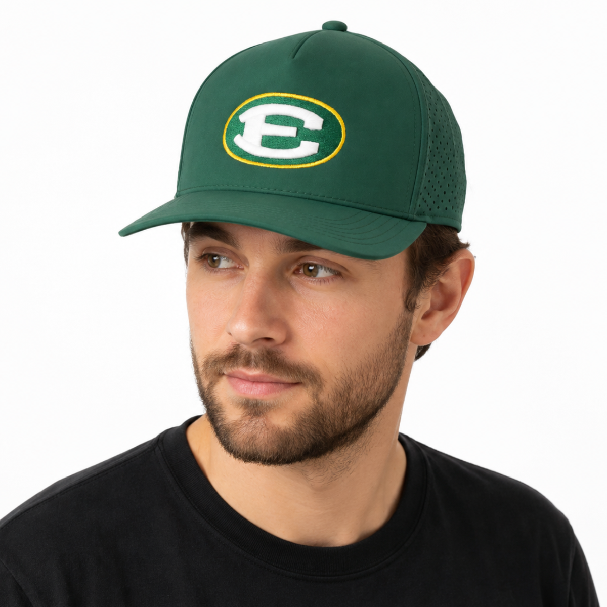 Dark Green CUT Oval E Hat
