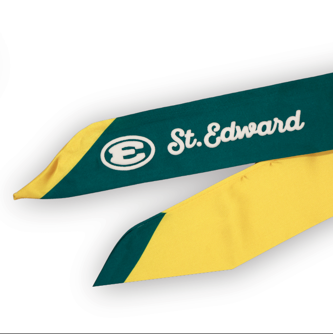 Green and Gold Twilly Scaft with Puff Script