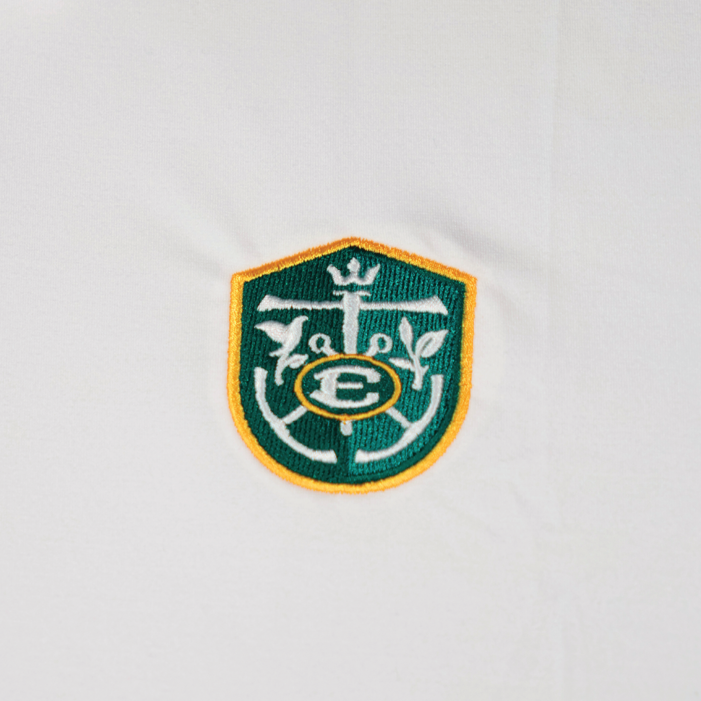 Embroidered Crest Moisture-Wicking Polo - White