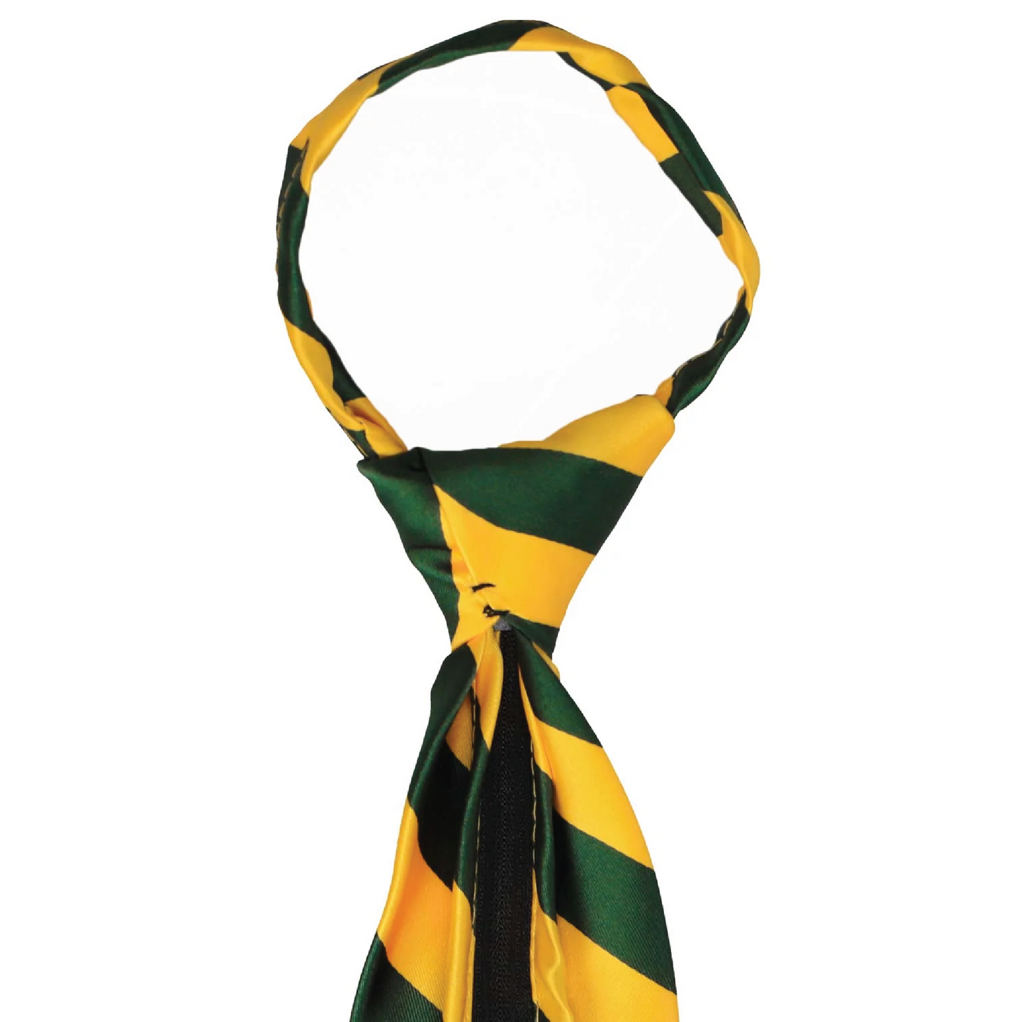 Green & Gold Striped Zipper Tie-17 inch