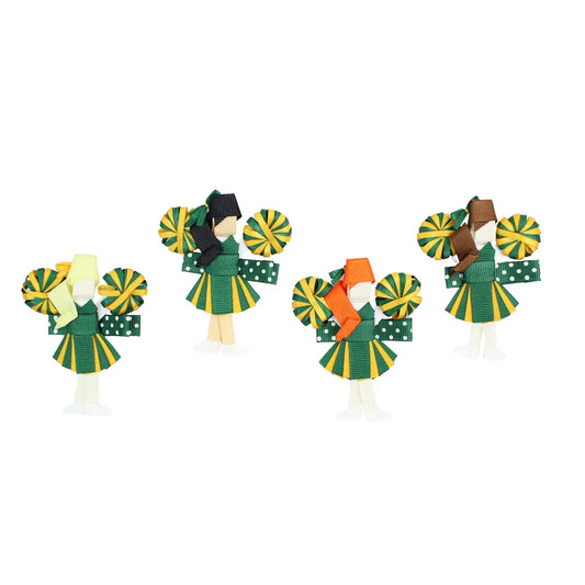Green and Gold Cheerleader Clip