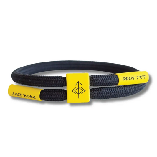 Iron Sharpens Iron Bracelet, Christian Cord Bracelet - Gold