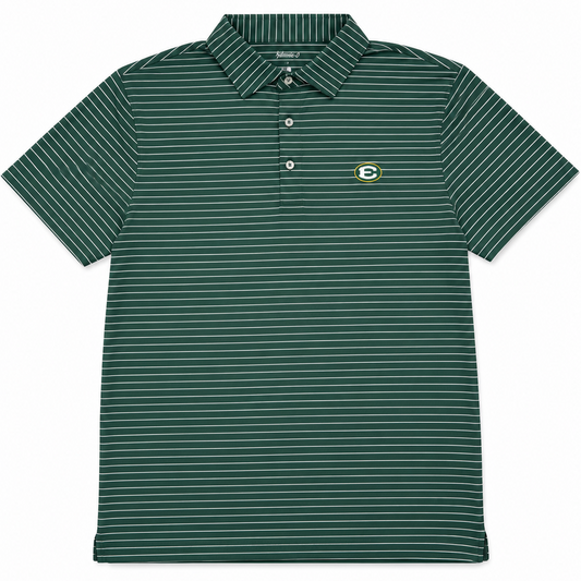 Johnnie-O Performance Polo - Green with White Stripes