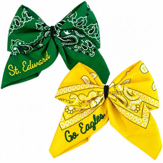 Embroidered Bandana Bow