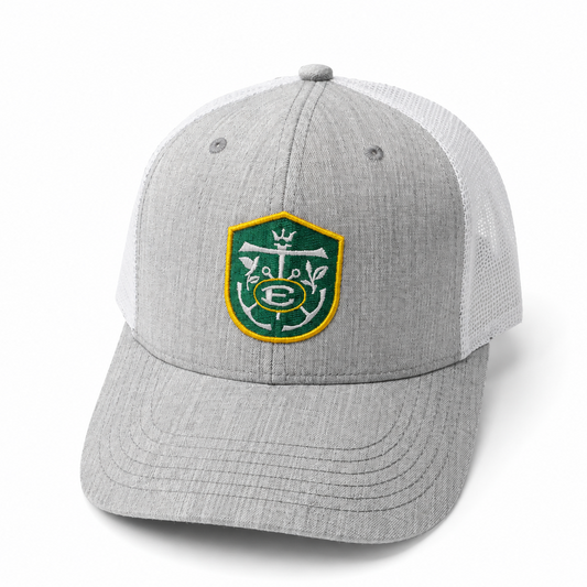 Grey Trucker Hat with Crest
