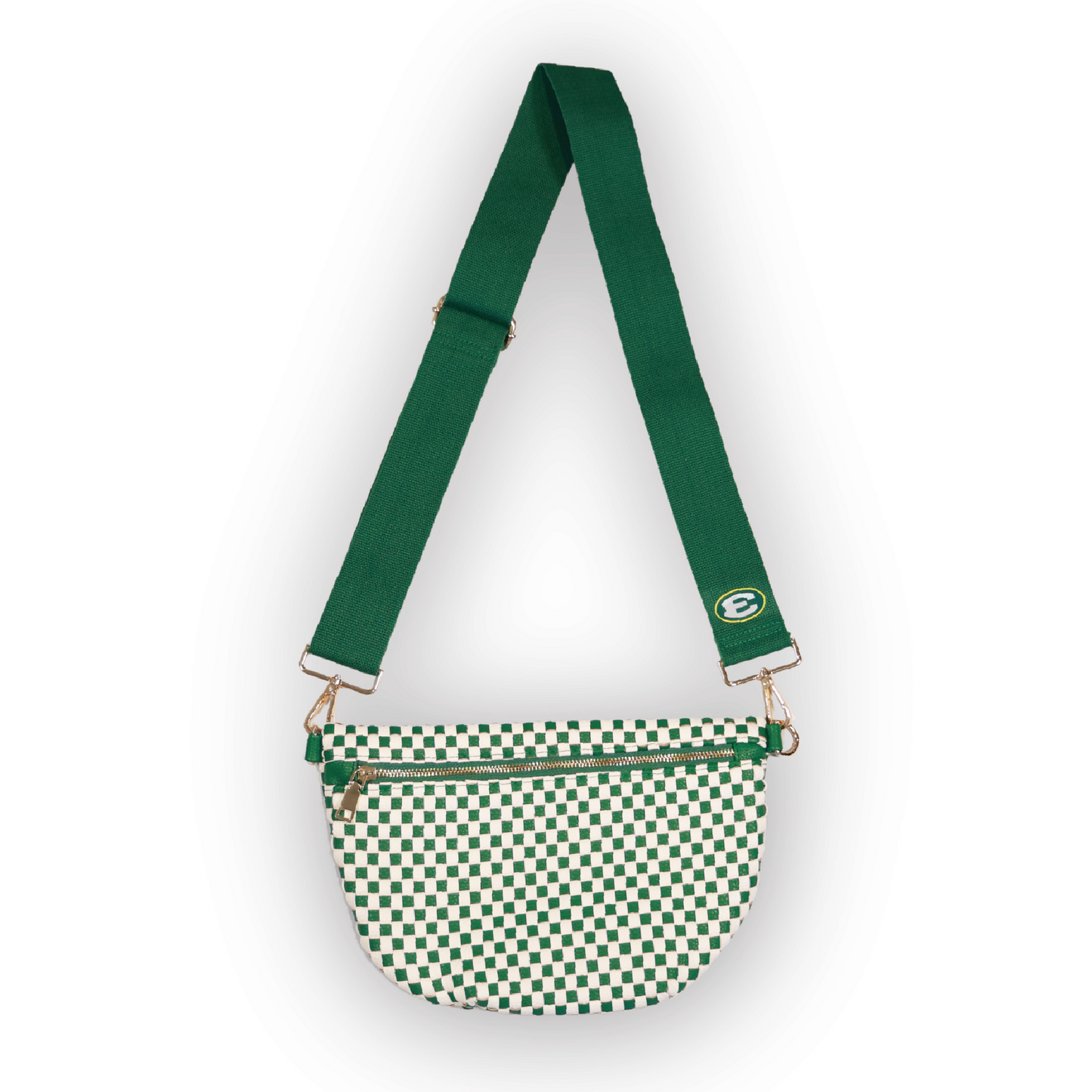 Woven Vegan Leather Crossbody Bag