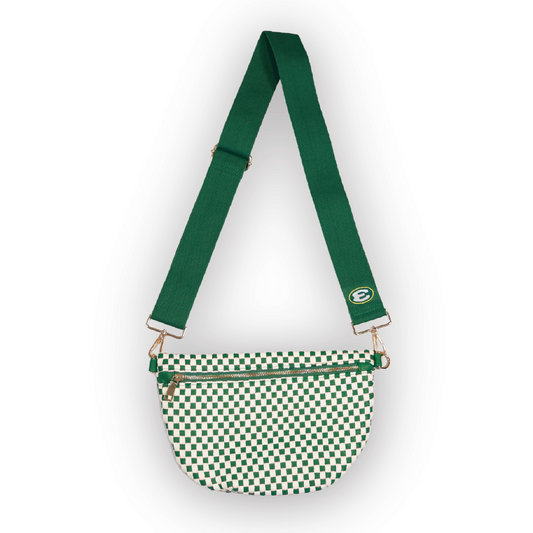 Woven Vegan Leather Crossbody Bag
