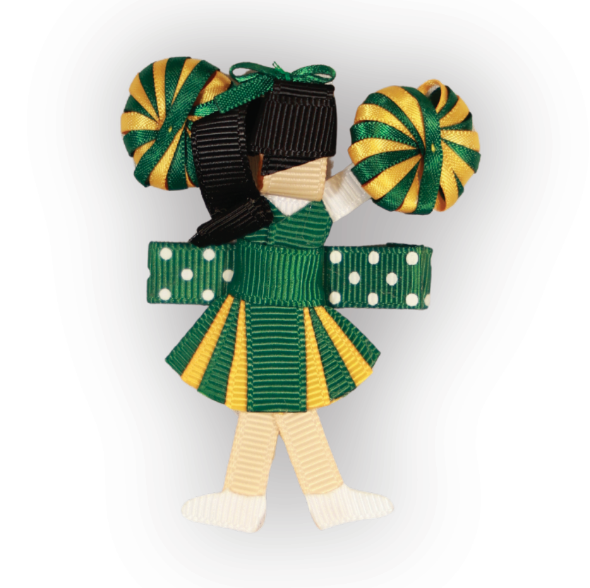 Green and Gold Cheerleader Clip