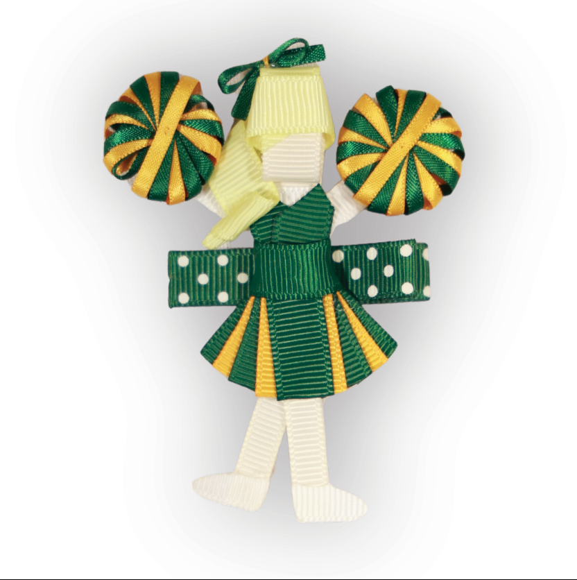 Green and Gold Cheerleader Clip