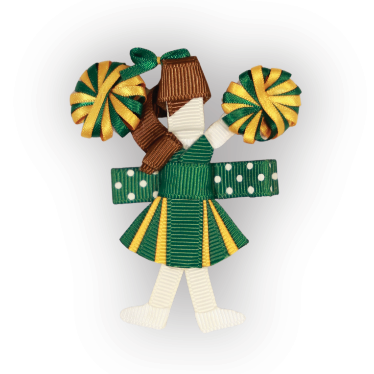 Green and Gold Cheerleader Clip