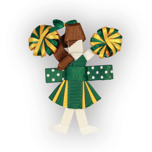 Green and Gold Cheerleader Clip