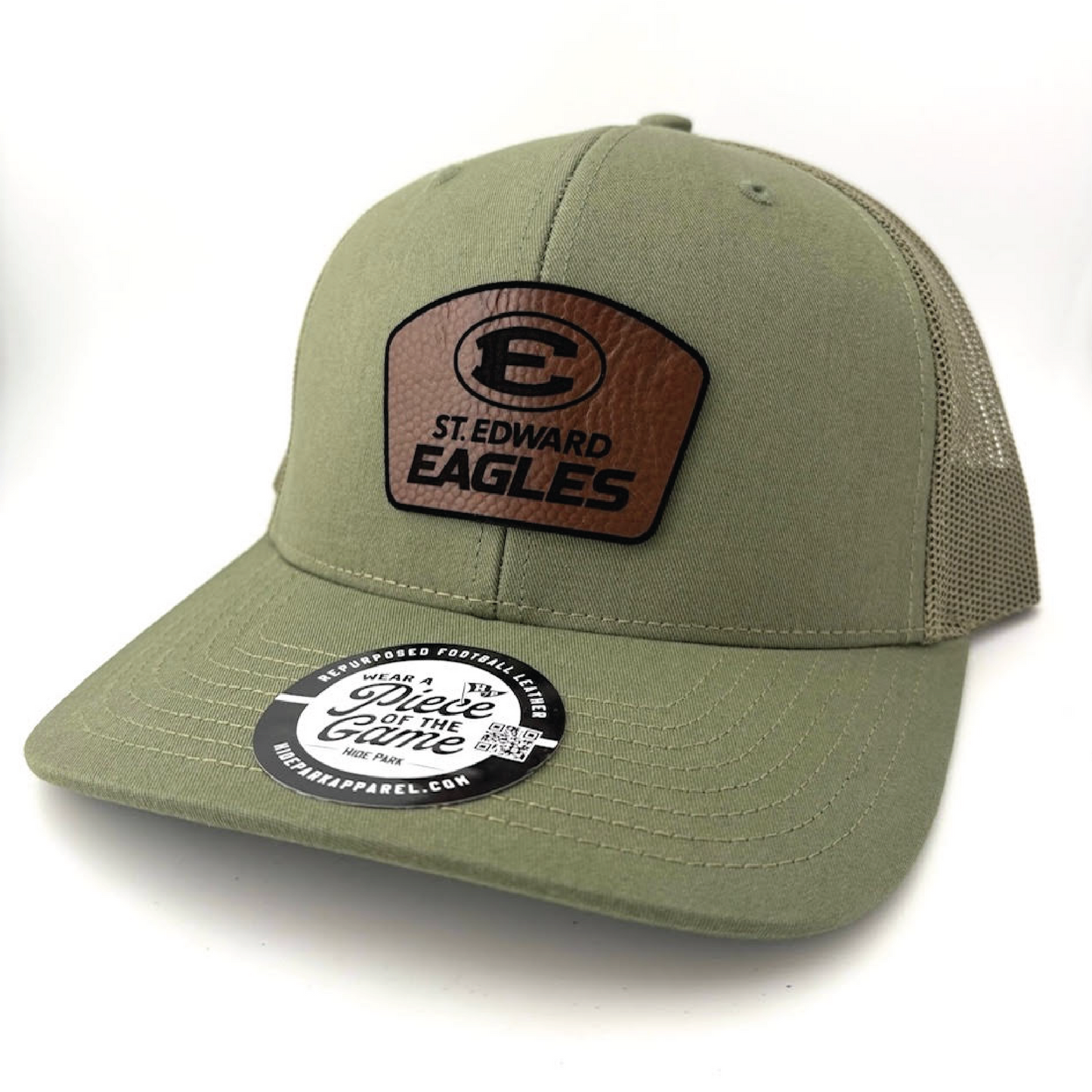 Patch Trucker Hat - Upcycled Eagle Football Leather