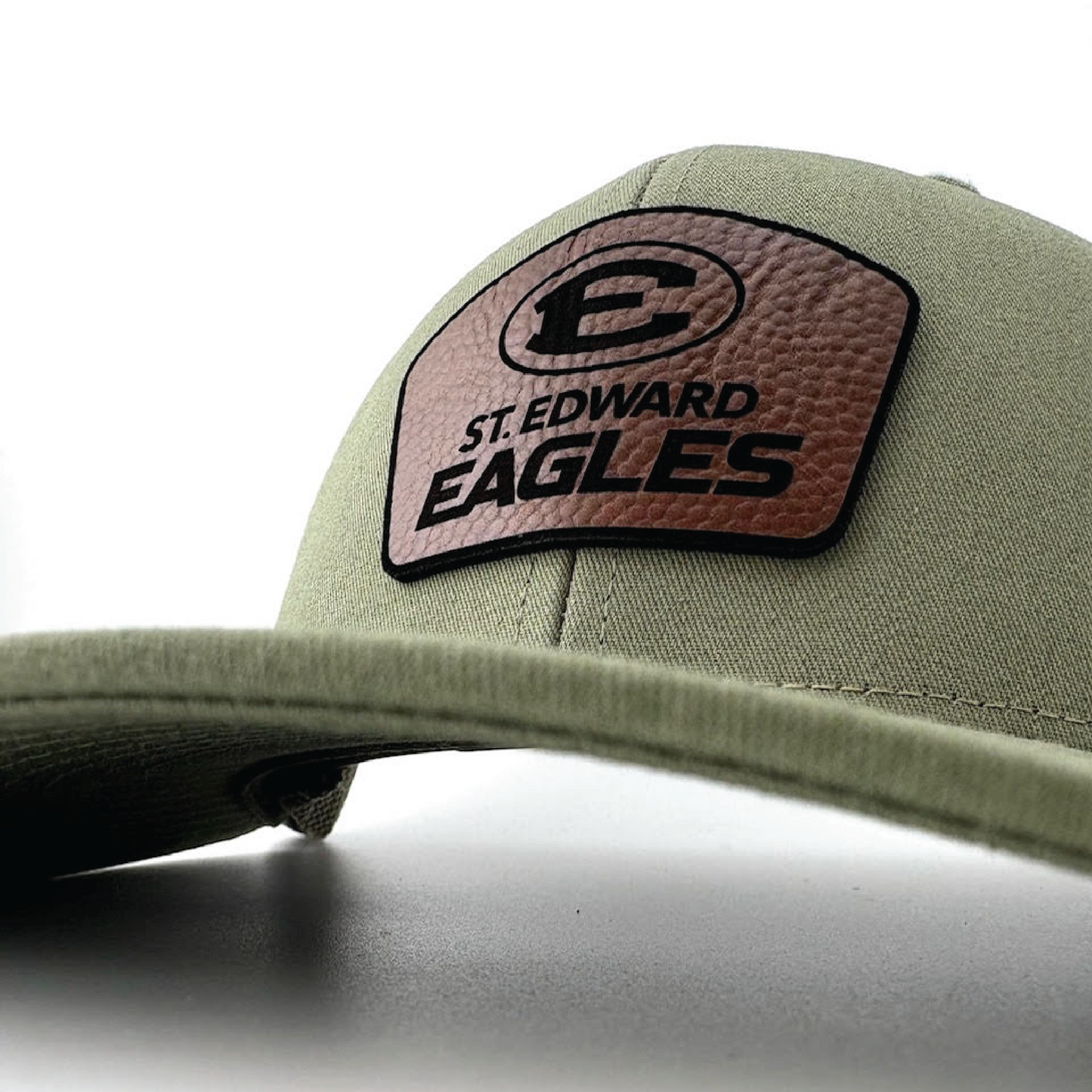 Patch Trucker Hat - Upcycled Eagle Football Leather