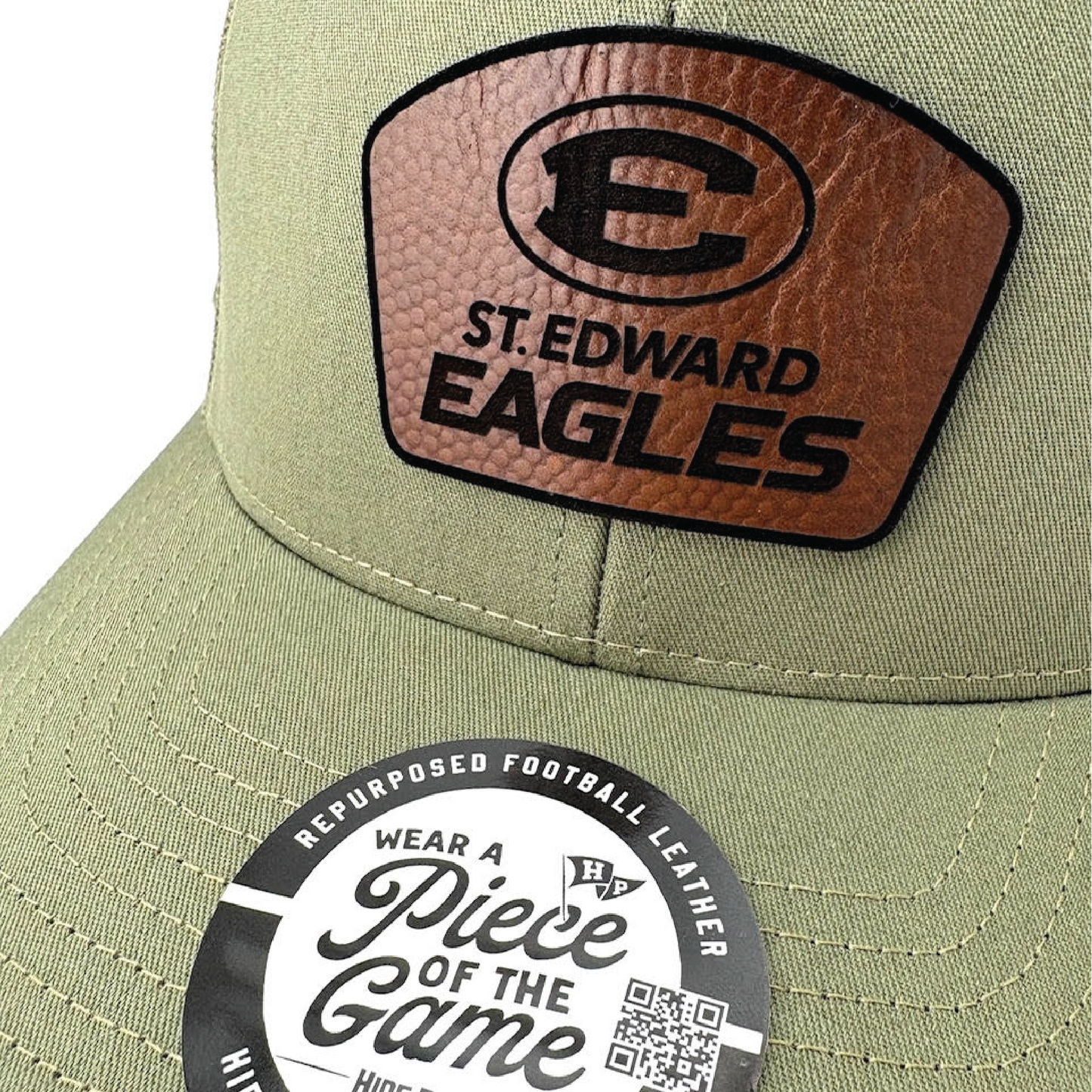 Patch Trucker Hat - Upcycled Eagle Football Leather