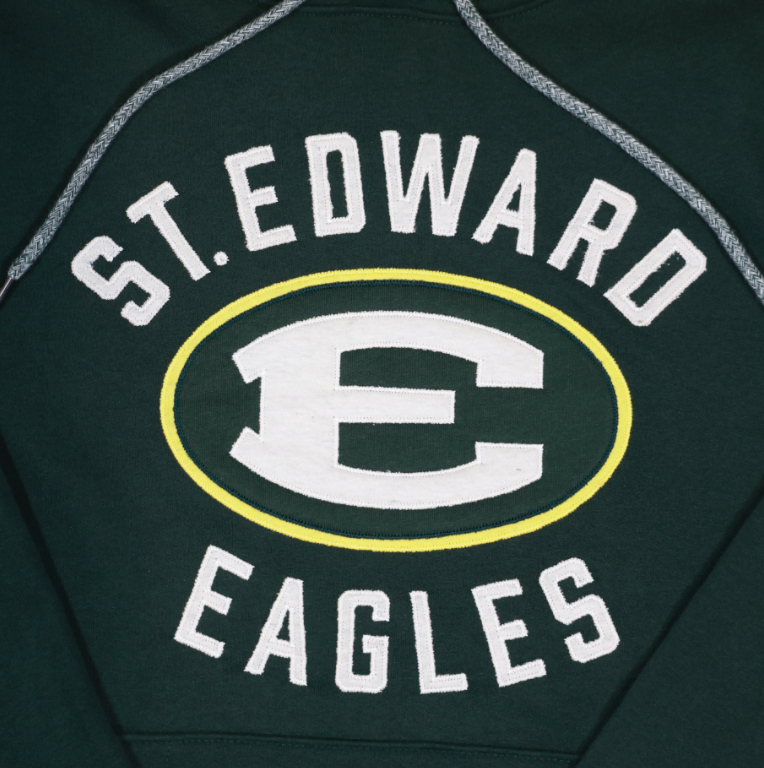 Felt Embroidered Applique Hoodie - Green