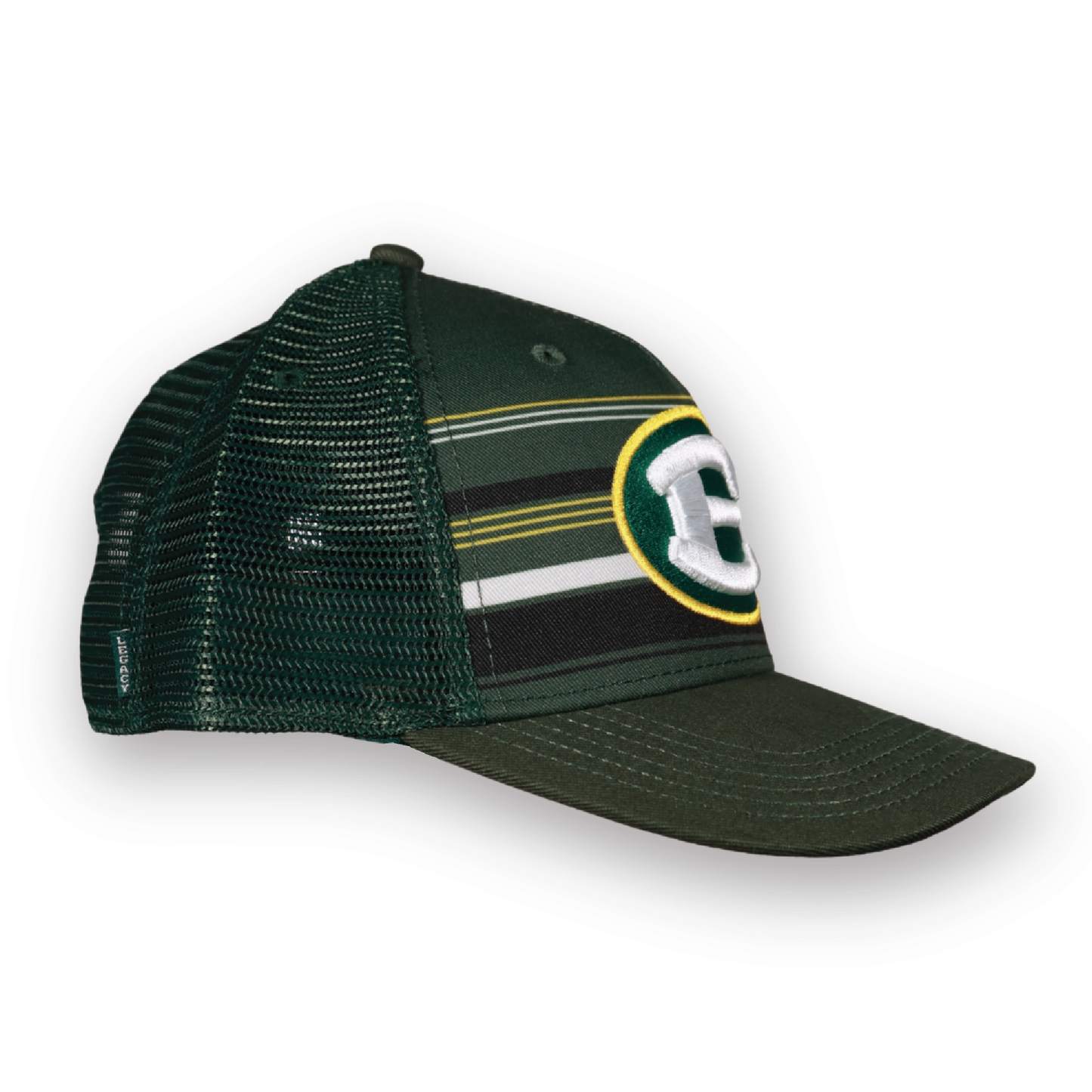Embroidered Striped Logo Hat