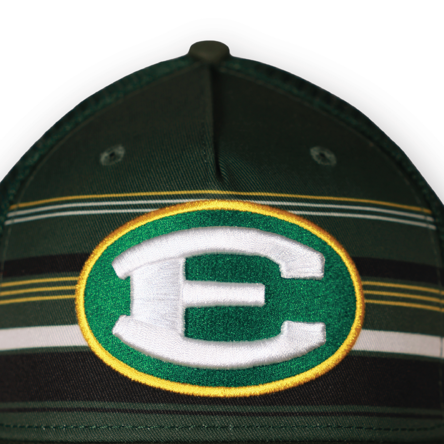 Embroidered Striped Logo Hat