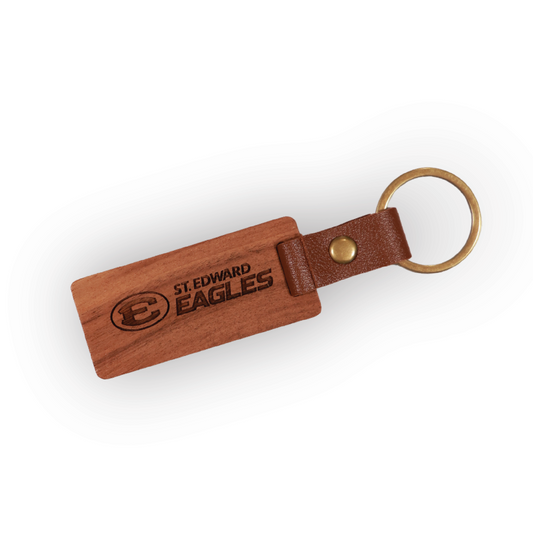 Laser-Engraved Wood Keychain - Tan