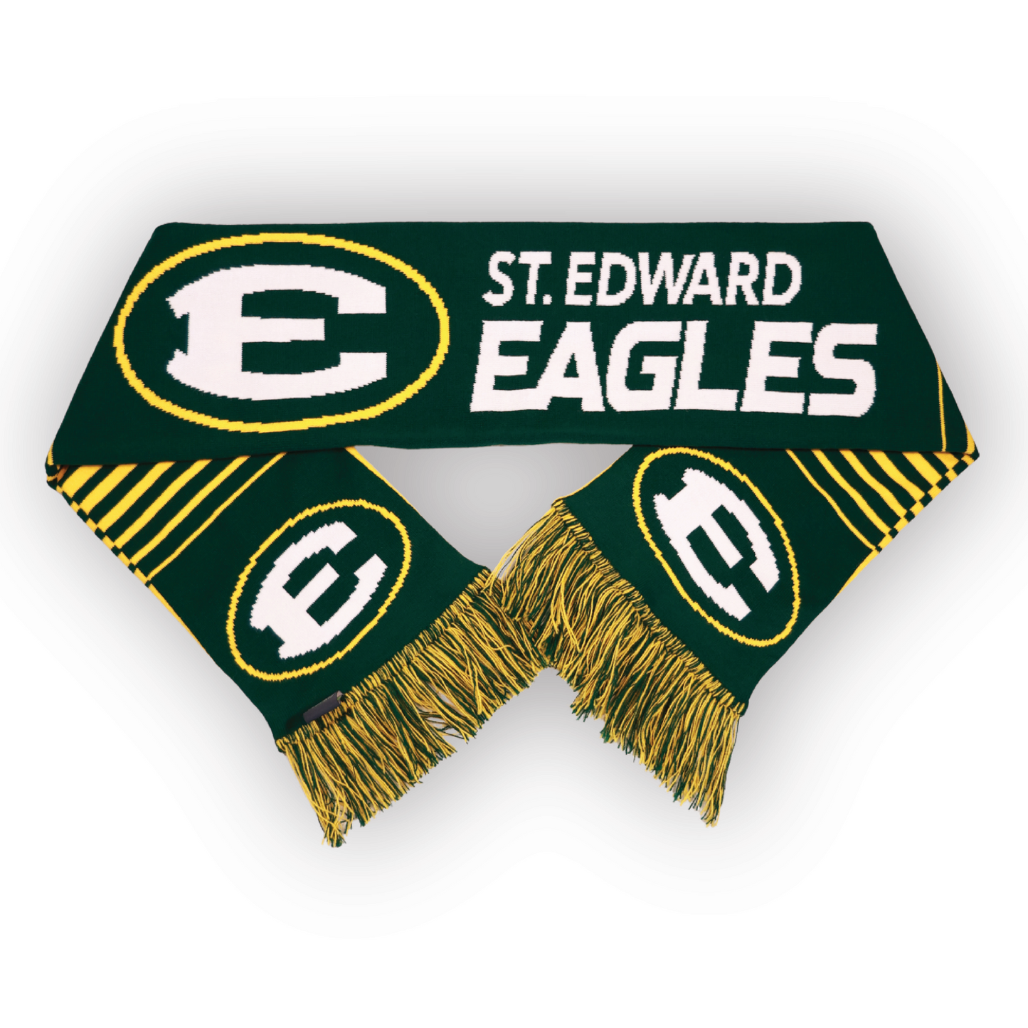 Green & Gold Woven Fan Scarf