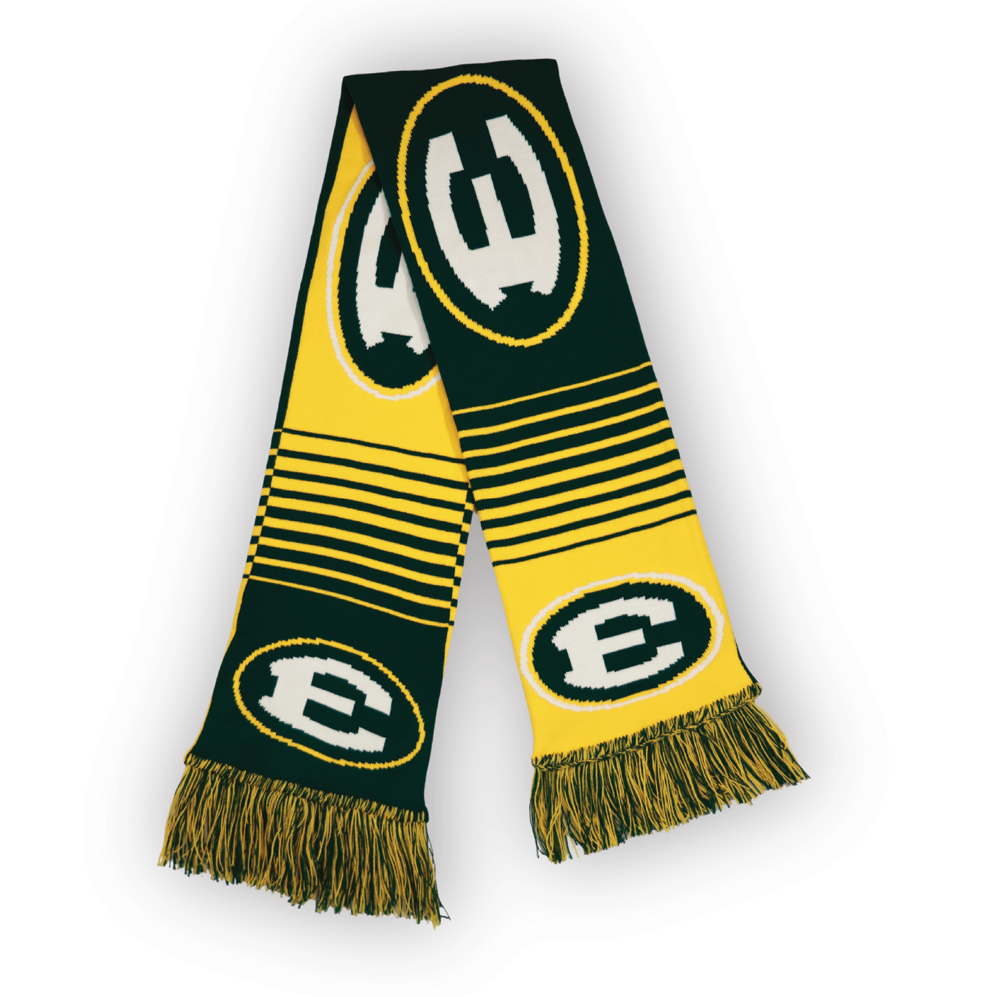 Green & Gold Woven Fan Scarf