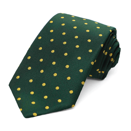 Green & Gold Polka Dot Tie