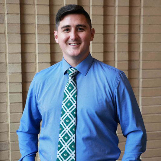 Oval E Silk Logo Tie