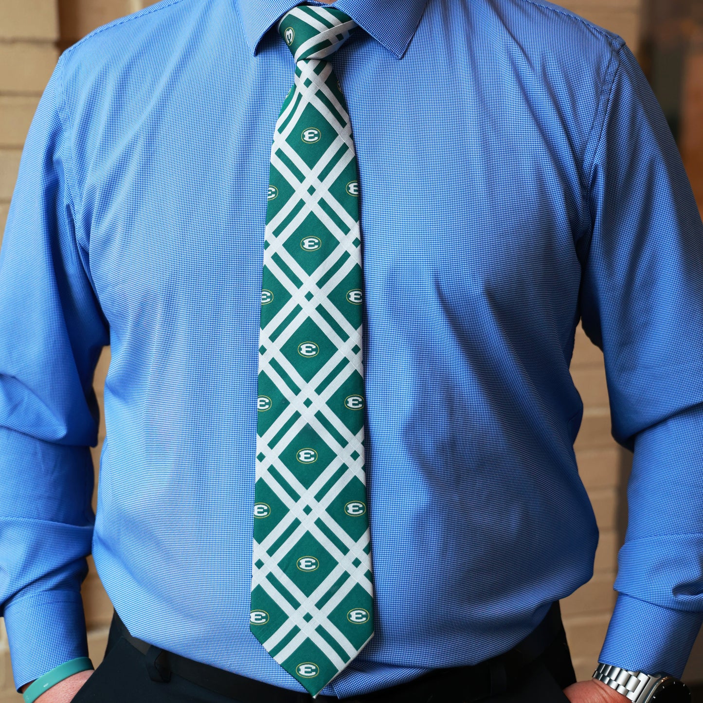 Oval E Silk Logo Tie