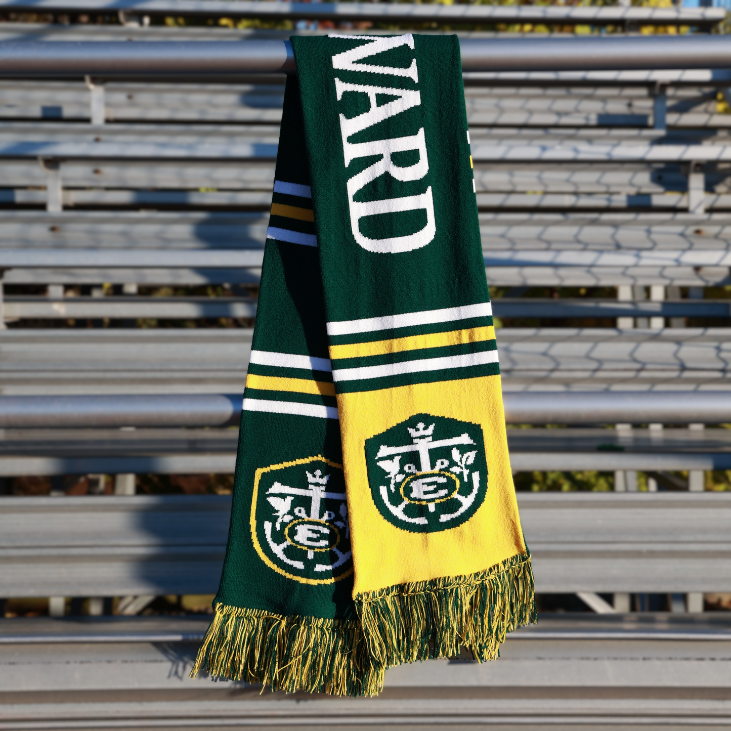 Green & Gold Woven Fan Scarf
