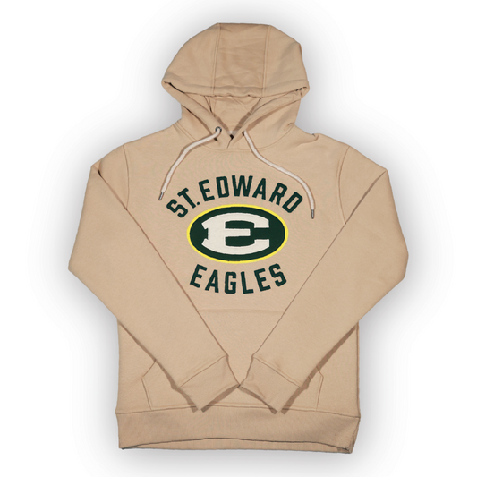 Felt Embroidered Applique Hoodie - Tan