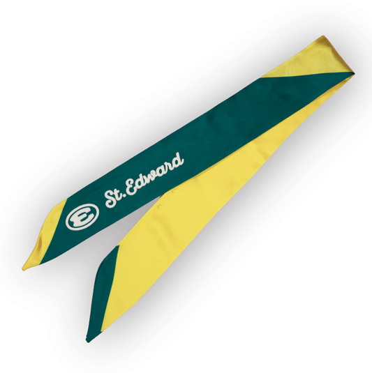 Green and Gold Twilly Scaft with Puff Script
