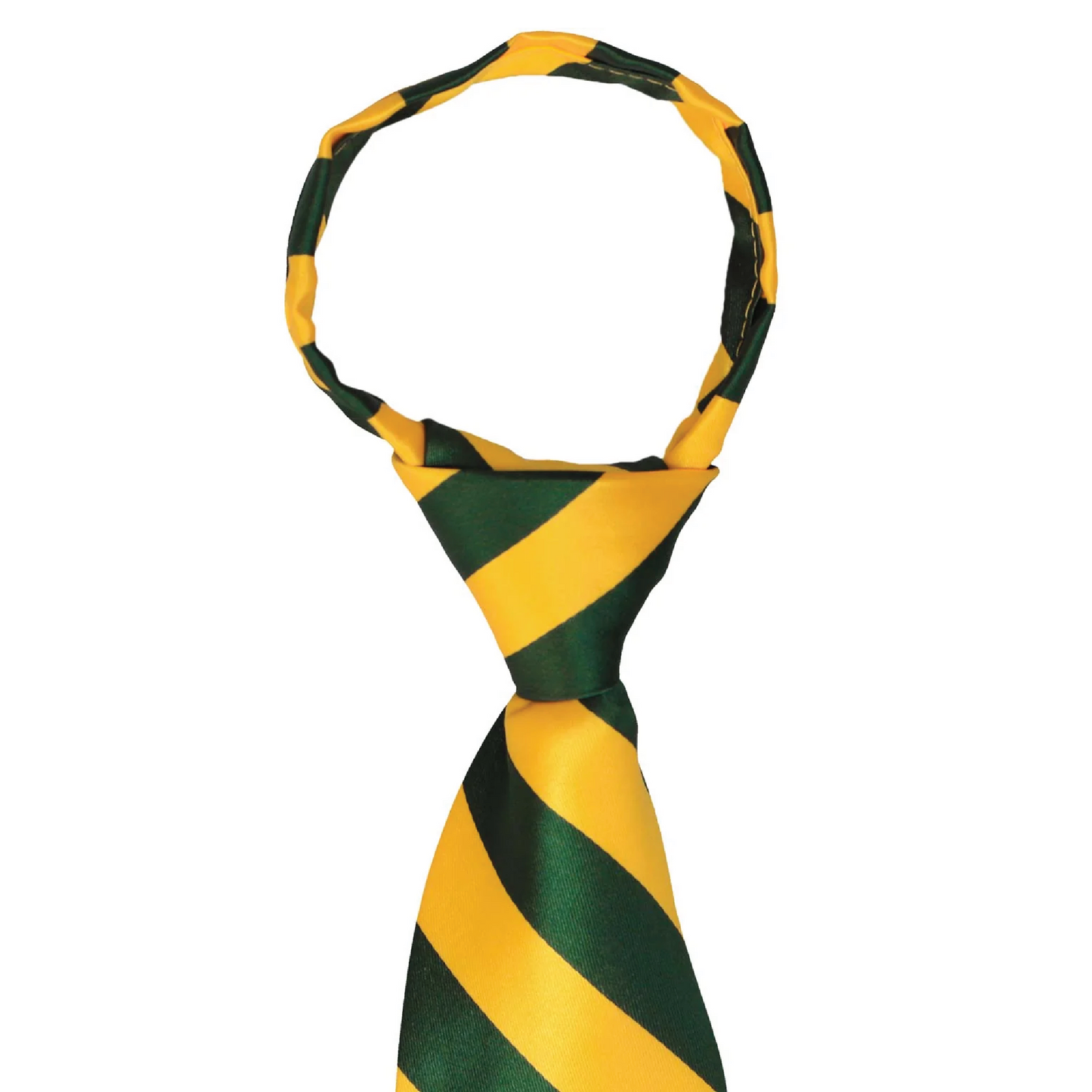 Green & Gold Striped Zipper Tie-17 inch