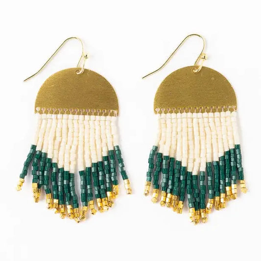 Ink + Alloy Short Beaded Fringe Earrings